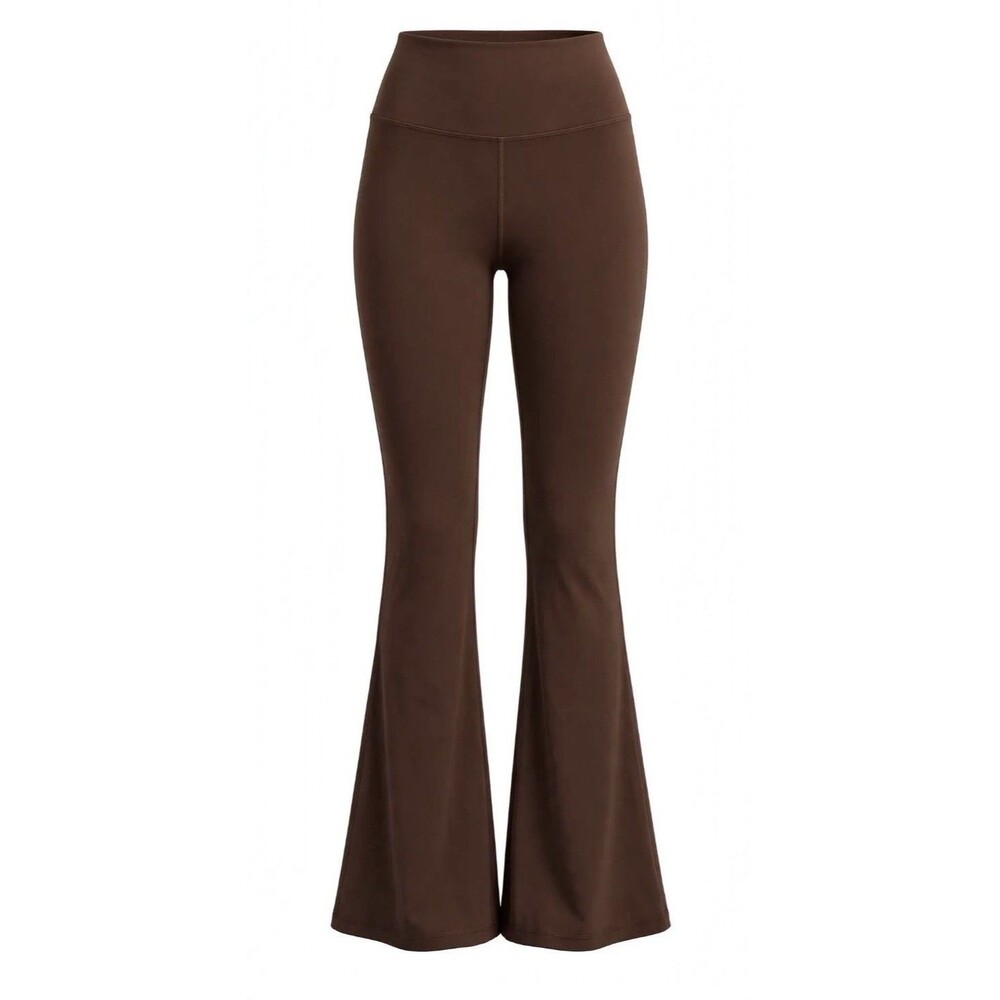 Lululemon Groove Super HR Flared Pant Nulu Size 14 Roasted Brown Leggings 32.5"